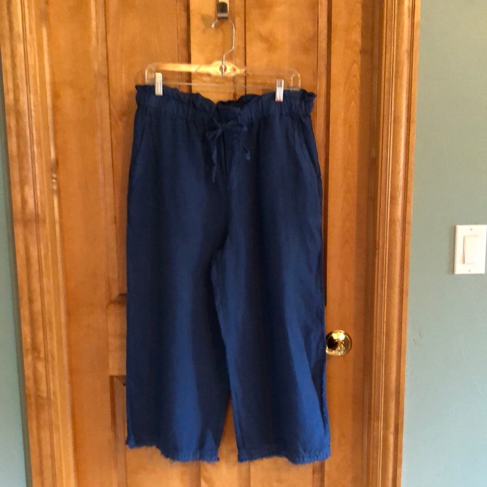 Cloth & Stone royal blue linen crop pants mint condition size large